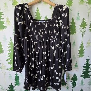 Maternity Motherhood Smocked Babydoll Mini Dress